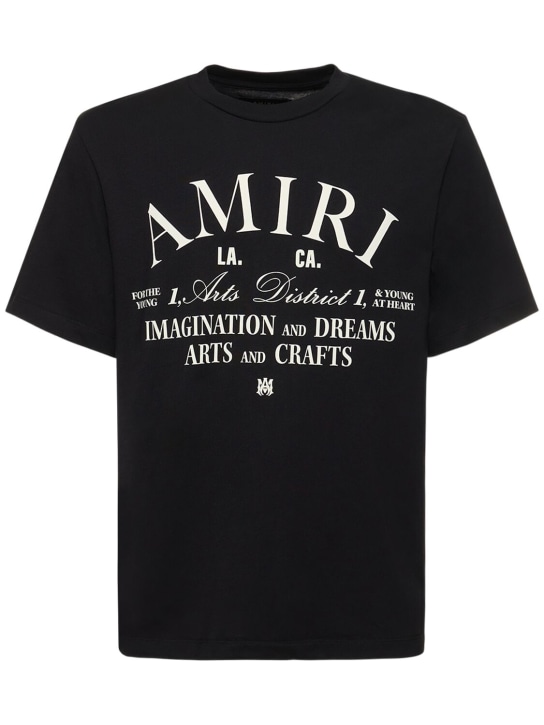 Amiri: T-shirt Arts District in jersey di cotone - Nero - men_0 | Luisa Via Roma