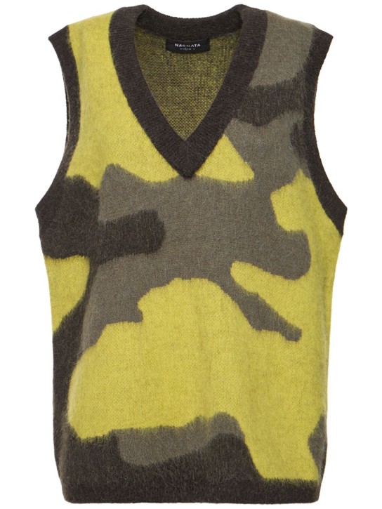 Nagnata: Lava wool & alpaca vest - Yellow/Grey - women_0 | Luisa Via Roma