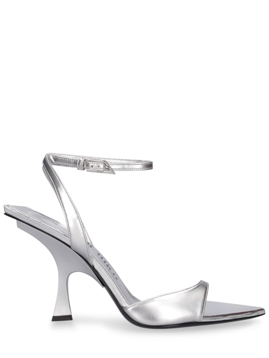 The Attico: 95mm GG faux leather mismatched sandals - Silver - women_0 | Luisa Via Roma