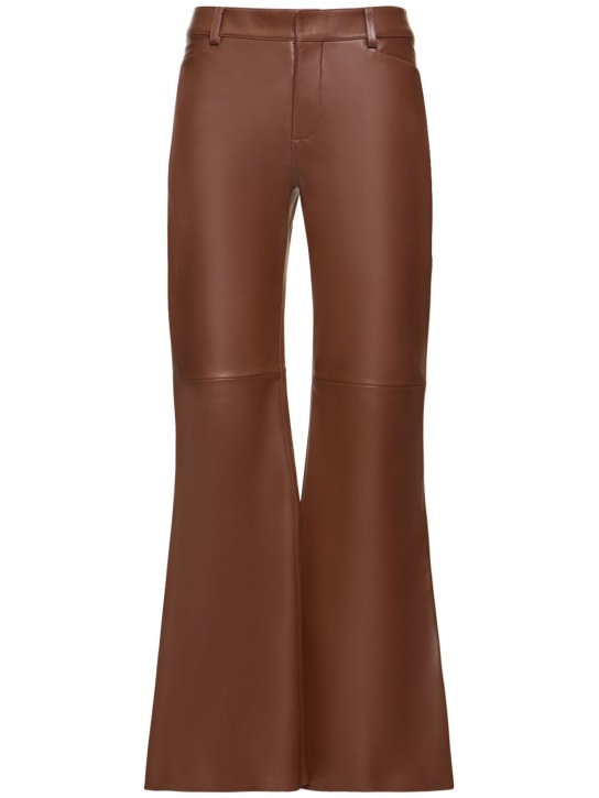 Chloé: Classic nappa leather flared pants - Brown - women_0 | Luisa Via Roma