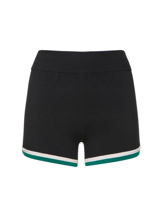 Nagnata: Retro wool blend shorts - Siyah - women_0 | Luisa Via Roma