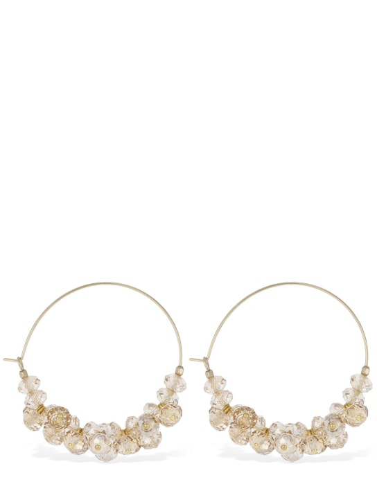 Isabel Marant: Polly glass hoop earrings - Natural/Gold - women_0 | Luisa Via Roma