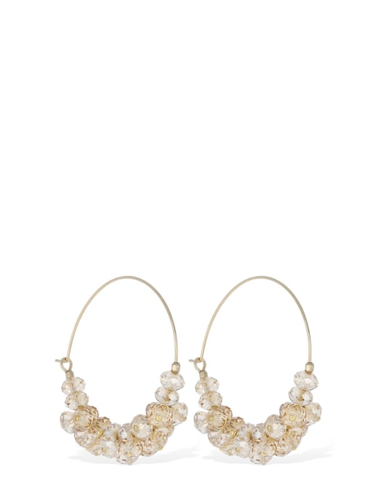 Isabel Marant: Polly glass hoop earrings - Ten rengi/Altın - women_1 | Luisa Via Roma
