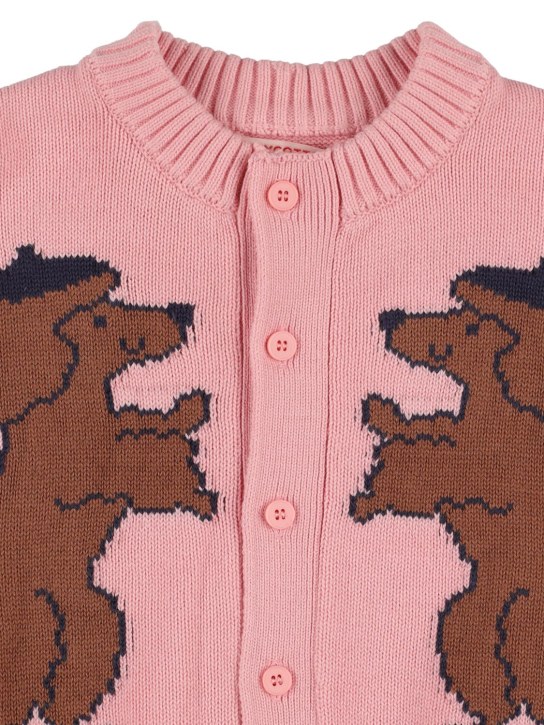 Tiny Cottons: Cardigan en laine intarsia et coton Poodle - kids-girls_1 | Luisa Via Roma