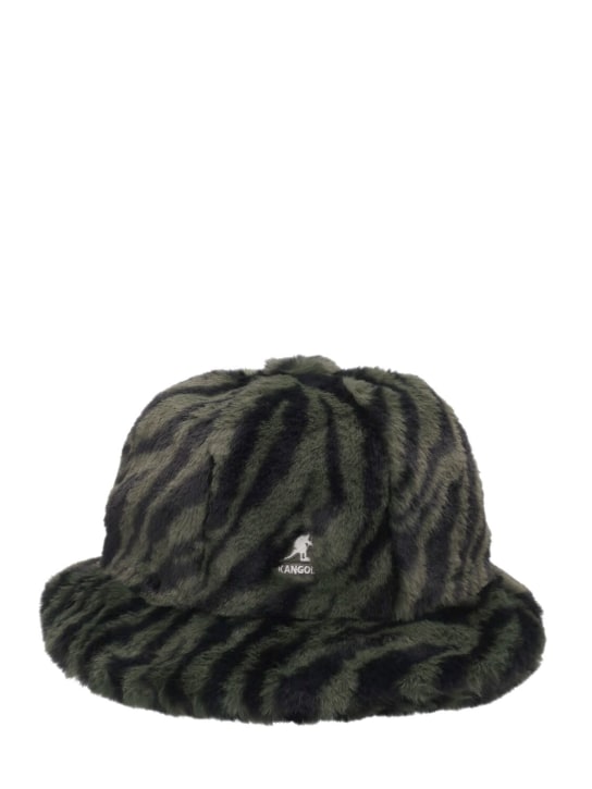 Kangol: Faux fur bucket hat - Zebra - women_0 | Luisa Via Roma