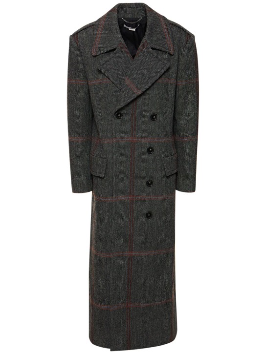 Checked wool deals coat womens