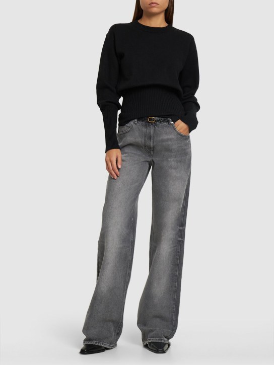 Alphatauri: Pull-over en maille de laine Frid - Noir - women_1 | Luisa Via Roma