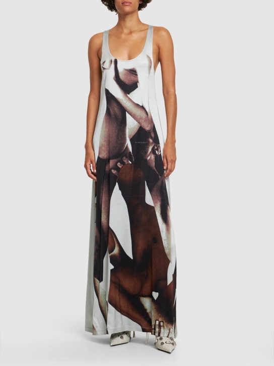 Y/PROJECT: Langes Kleid aus Jersey - Multi/Weiß - women_1 | Luisa Via Roma
