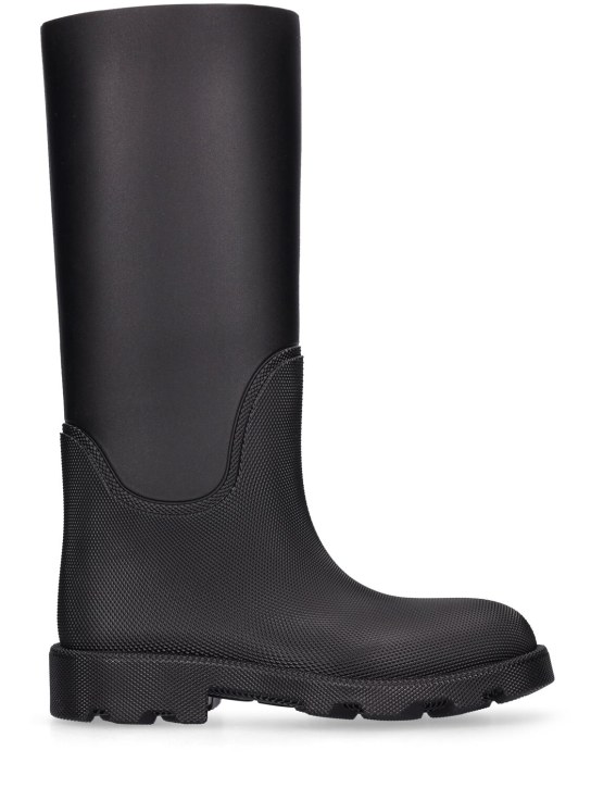 Burberry: 30mm Raymond tall rubber boots - Black - women_0 | Luisa Via Roma