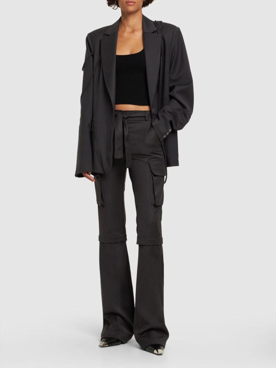 Andreadamo: Pantalones cargo de franela - Gris - women_1 | Luisa Via Roma