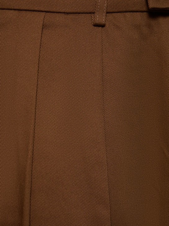 Amiri: Side pleat cotton snap pants - Brown - men_1 | Luisa Via Roma