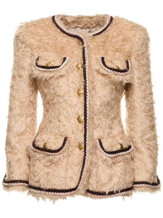 Shaggy mohair blend jacket w/pockets - Etro - Women | Luisaviaroma