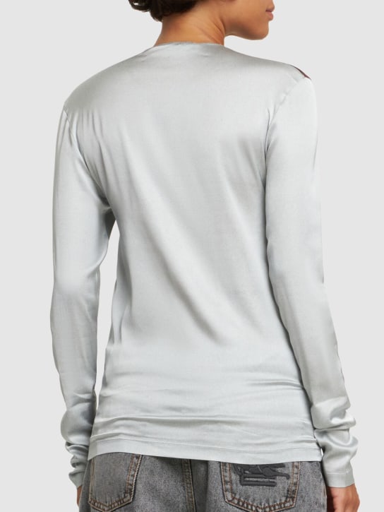 Y/PROJECT: Printed jersey long sleeve top - Multi/White - women_2 | Luisa Via Roma