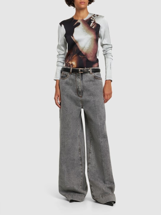 Y/PROJECT: Langärmeliges Shirt aus Jersey mit Druck - Multi/Weiß - women_1 | Luisa Via Roma
