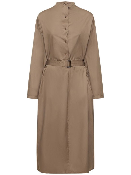 Lemaire: Housse cotton poplin midi dress - Brown - women_0 | Luisa Via Roma