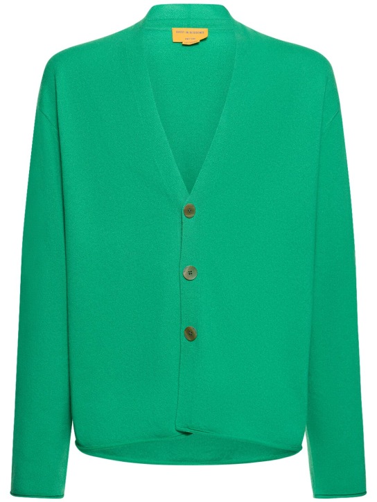 Guest In Residence: Cardigan Everywear in cashmere - Verde - men_0 | Luisa Via Roma