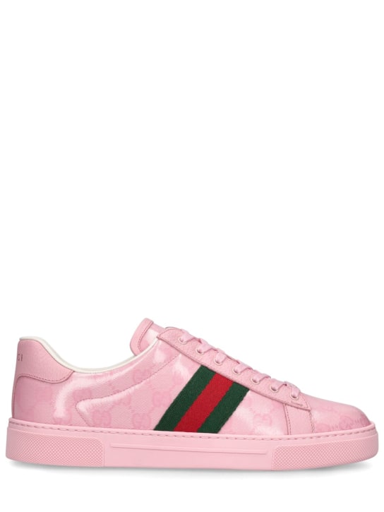 Gucci: 30mm Ace canvas sneakers - Pink - women_0 | Luisa Via Roma