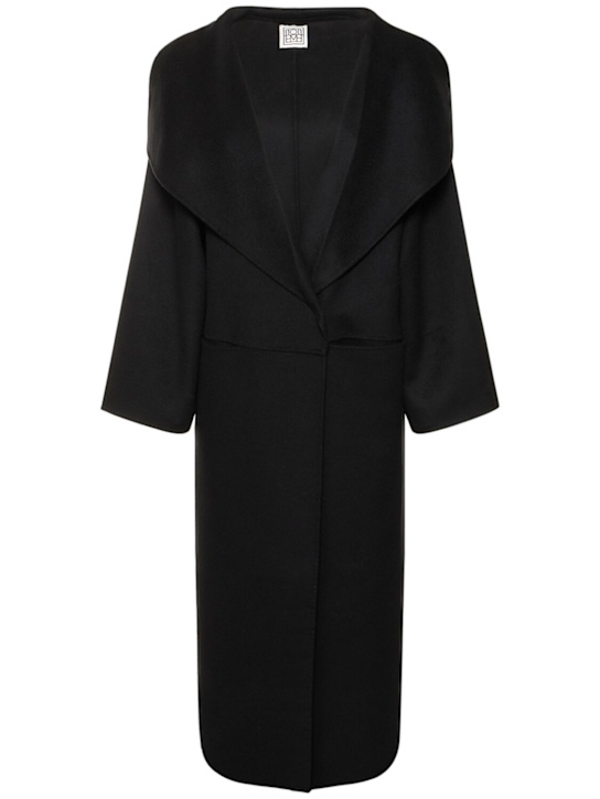 Toteme: Signature wool & cashmere long coat - Black - women_0 | Luisa Via Roma