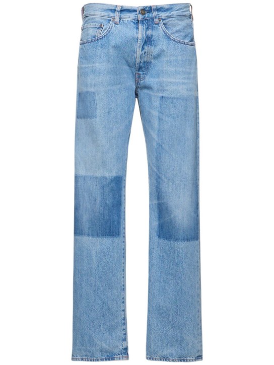 Made In Tomboy: Jeans rectos de denim de algodón - Azul - women_0 | Luisa Via Roma