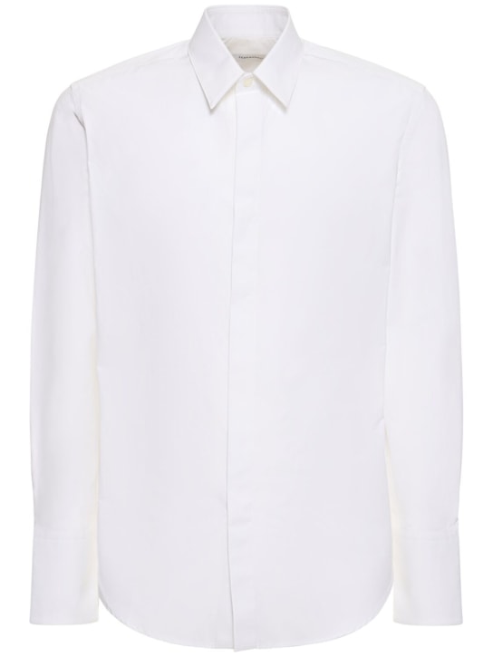 Compact cotton poplin shirt - Ferragamo - Men | Luisaviaroma
