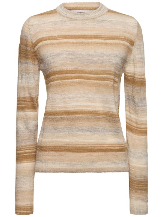Gimaguas: Cezza striped acrylic blend sweater - Beige/Multi - women_0 | Luisa Via Roma