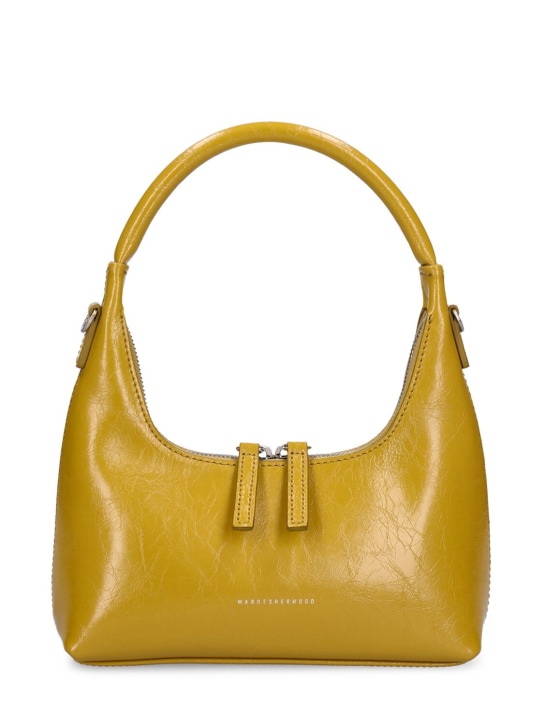 Marge Sherwood: Mini hobo leather shoulder bag - Olive Crinkle - women_0 | Luisa Via Roma