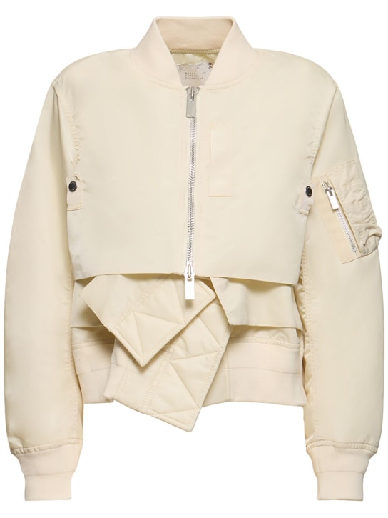 Nylon twill cropped bomber jacket - Sacai - Women | Luisaviaroma