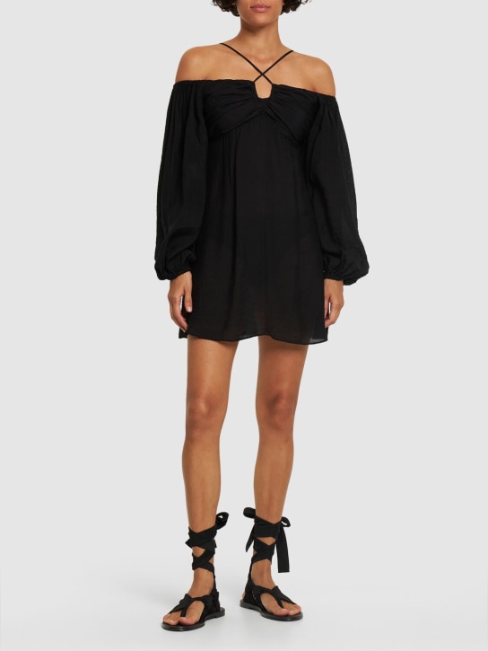 Designers Remix: Vera off-shoulder viscose mini dress - 블랙 - women_1 | Luisa Via Roma