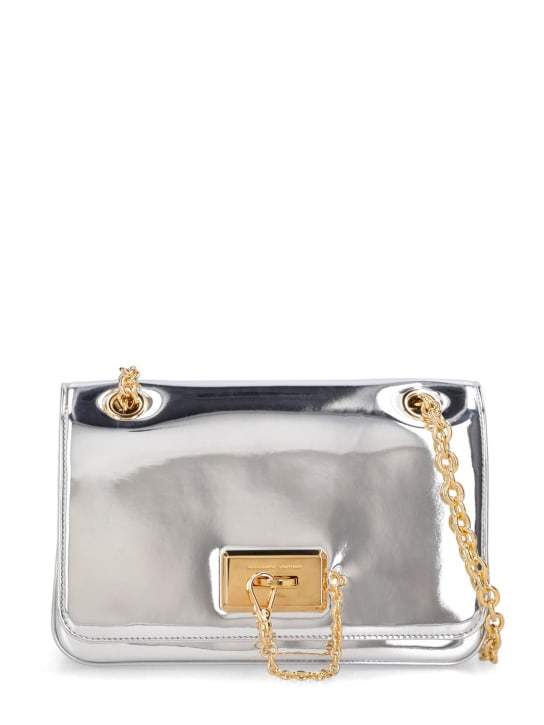 Alexandre Vauthier: Le4 mirror effect leather shoulder bag - Platinum - women_0 | Luisa Via Roma