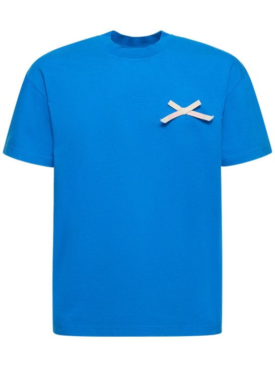 Jacquemus: T-shirt en coton Le Tshirt Nud - Bleu - men_0 | Luisa Via Roma