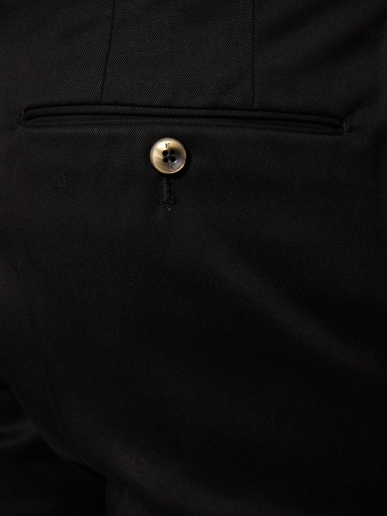 PT Torino: Classic cotton blend straight pants - Black - men_1 | Luisa Via Roma