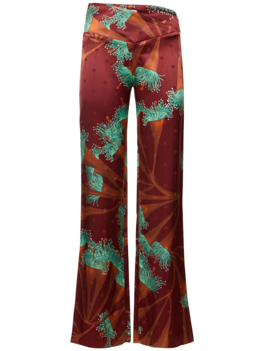 Johanna Ortiz: Pantalon ample en soie Chocolate Unbound - Rouge/Turquoise - women_0 | Luisa Via Roma