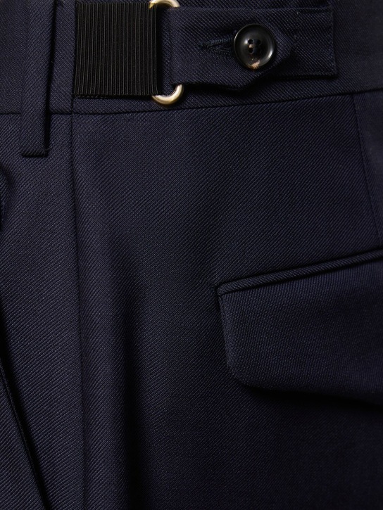 Lardini: Pantaloni dritti regular fit in lana - Navy - men_1 | Luisa Via Roma