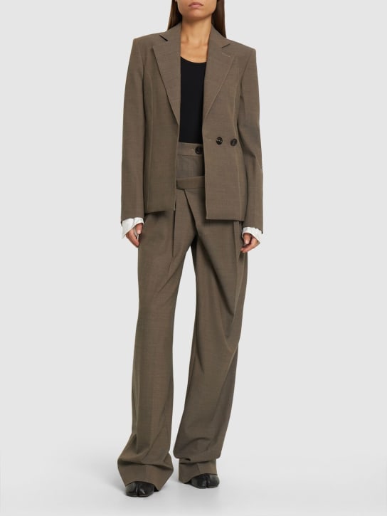 Peter Do: Wool blend side button blazer - Beige - women_1 | Luisa Via Roma