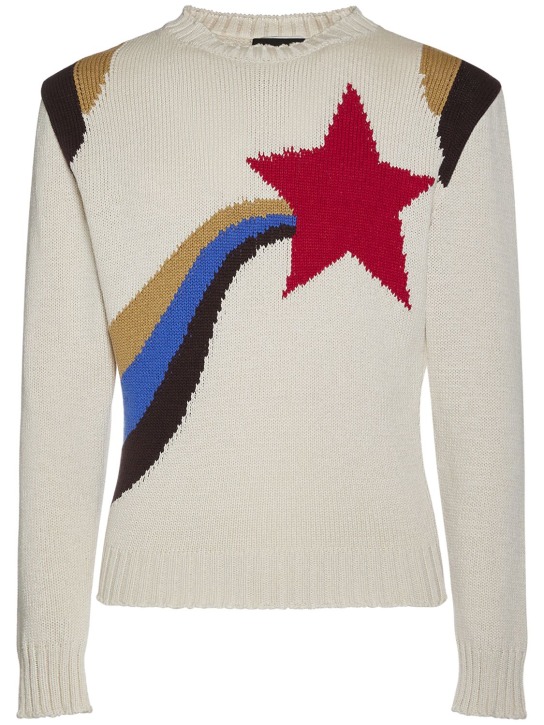 Dsquared2: Suéter de algodón jacquard - Multicolor - men_0 | Luisa Via Roma