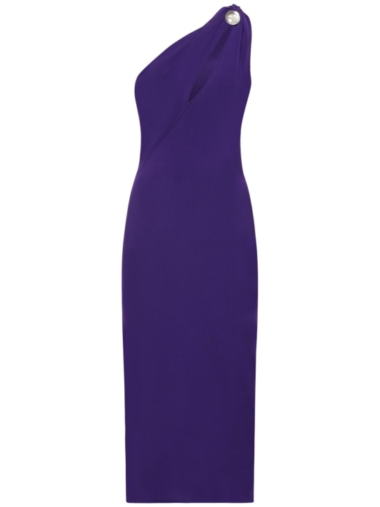 Galvan: Skye compact knit midi dress - Purple - women_0 | Luisa Via Roma