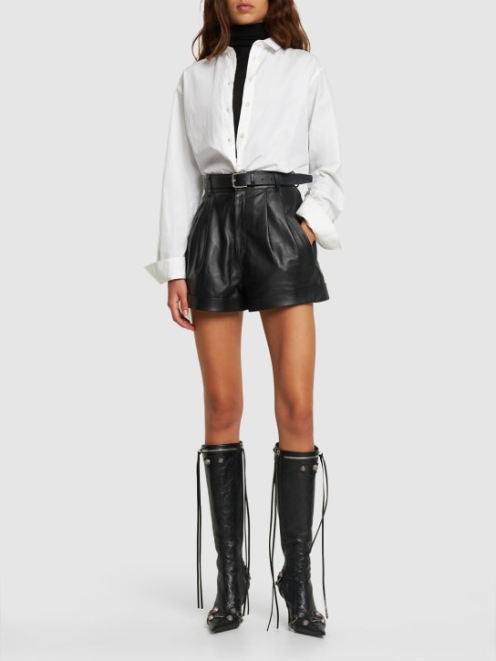 MANOKHI: Jett leather shorts - women_1 | Luisa Via Roma