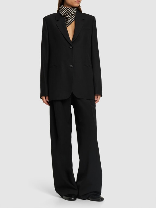Toteme: Tailored suit wool blend jacket - Siyah - women_1 | Luisa Via Roma