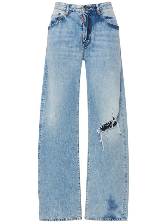 Dsquared2: Big fit cotton denim jeans - Navy - men_0 | Luisa Via Roma