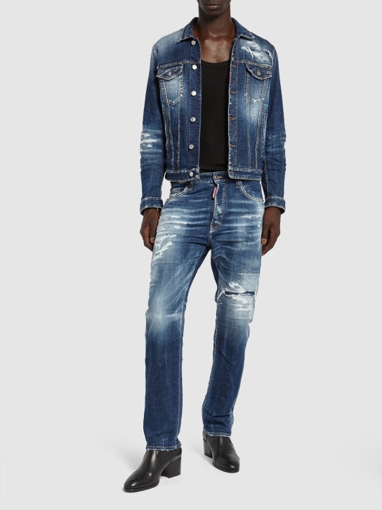 Dsquared2: 642 fit cotton denim jeans - Navy - men_1 | Luisa Via Roma