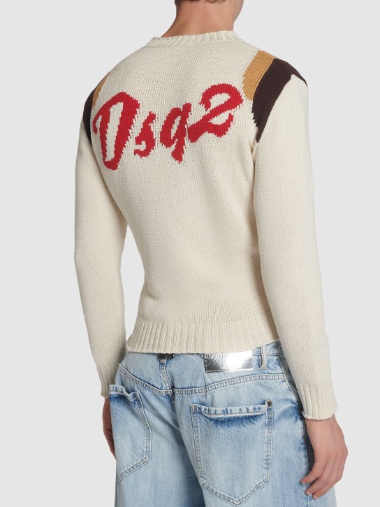 Dsquared2: Suéter de algodón jacquard - Multicolor - men_1 | Luisa Via Roma