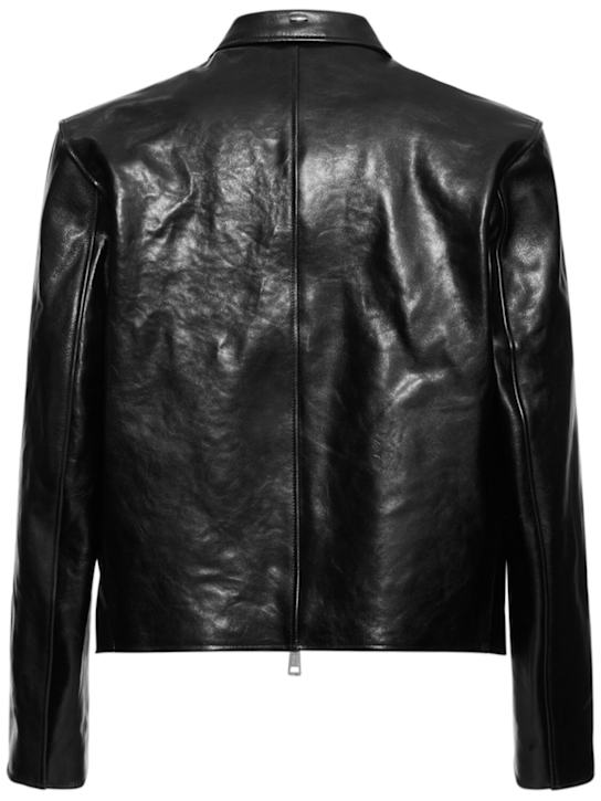Our Legacy: Dyed leather moto jacket - men_4 | Luisa Via Roma