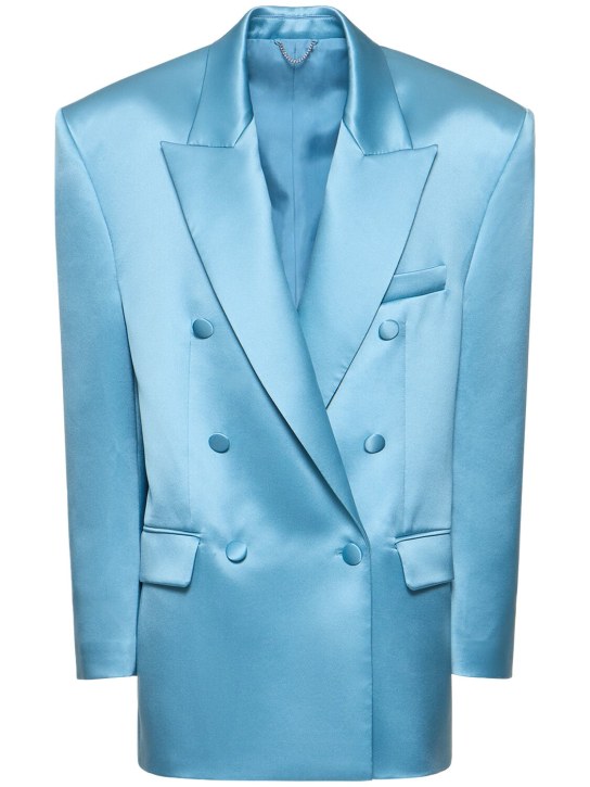 Magda Butrym: Silk satin oversized blazer jacket - Blau - women_0 | Luisa Via Roma