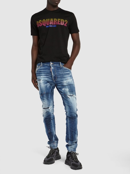 Dsquared2: Cool Guy fit cotton denim jeans - Mavi - men_1 | Luisa Via Roma