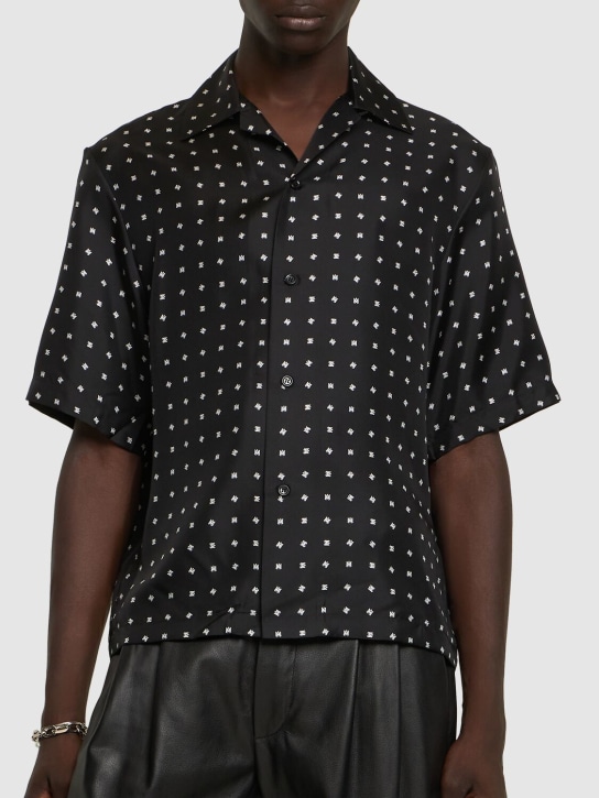 Amiri: MA silk twill short sleeve shirt - Black - men_2 | Luisa Via Roma