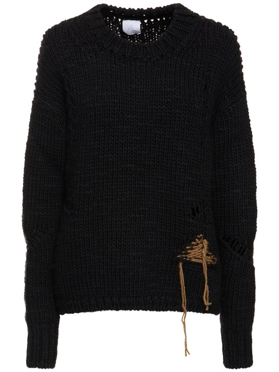 Roa: Winter hand knit sweater - Schwarz - women_0 | Luisa Via Roma