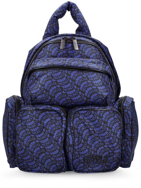 Moncler Genius: Moncler x adidas nylon printed backpack - Siyah/Mavi - women_0 | Luisa Via Roma
