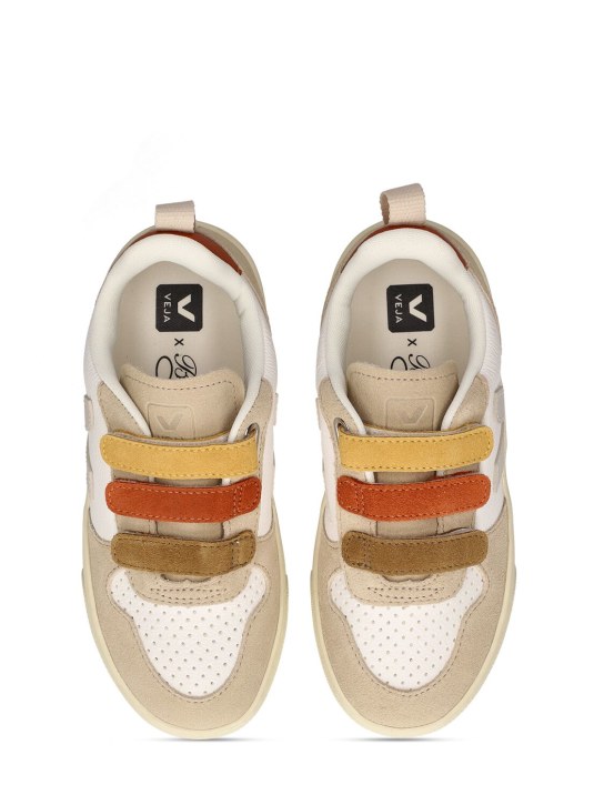 Bonpoint X VEJA: V-10 Suede strap sneakers - Multicolor - kids-boys_1 | Luisa Via Roma