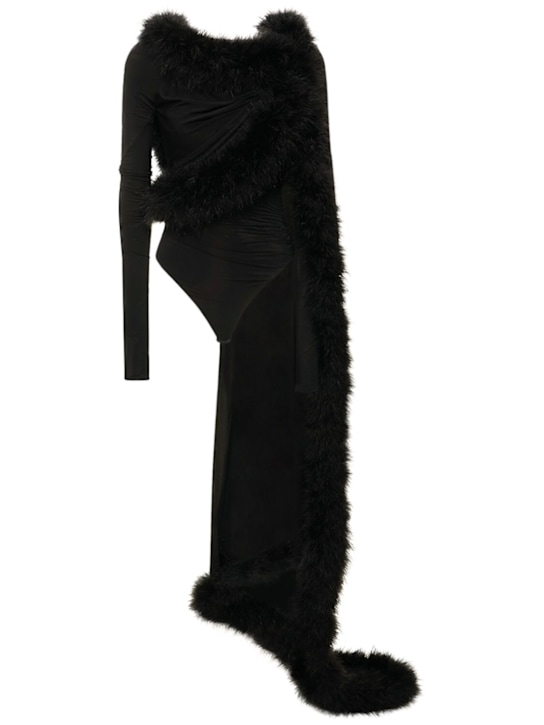 The Attico: Body in jersey trasparente - Nero - women_0 | Luisa Via Roma