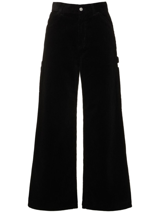 Carhartt WIP: Pantalon côtelé taille haute Jens - Noir - women_0 | Luisa Via Roma